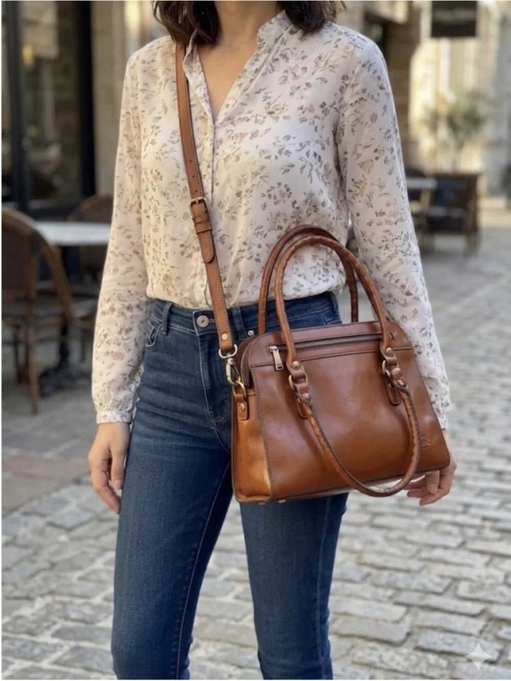 NWT Patricia Nash Calvi Biscuit Leather Satchel Crossbody Bag
